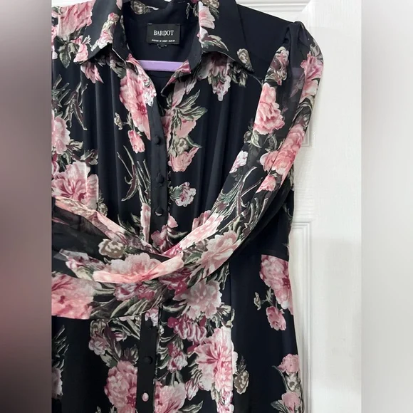 Bardot Floral Print Long Sleeve Chiffon Dress size 6 - Picture 11 of 13